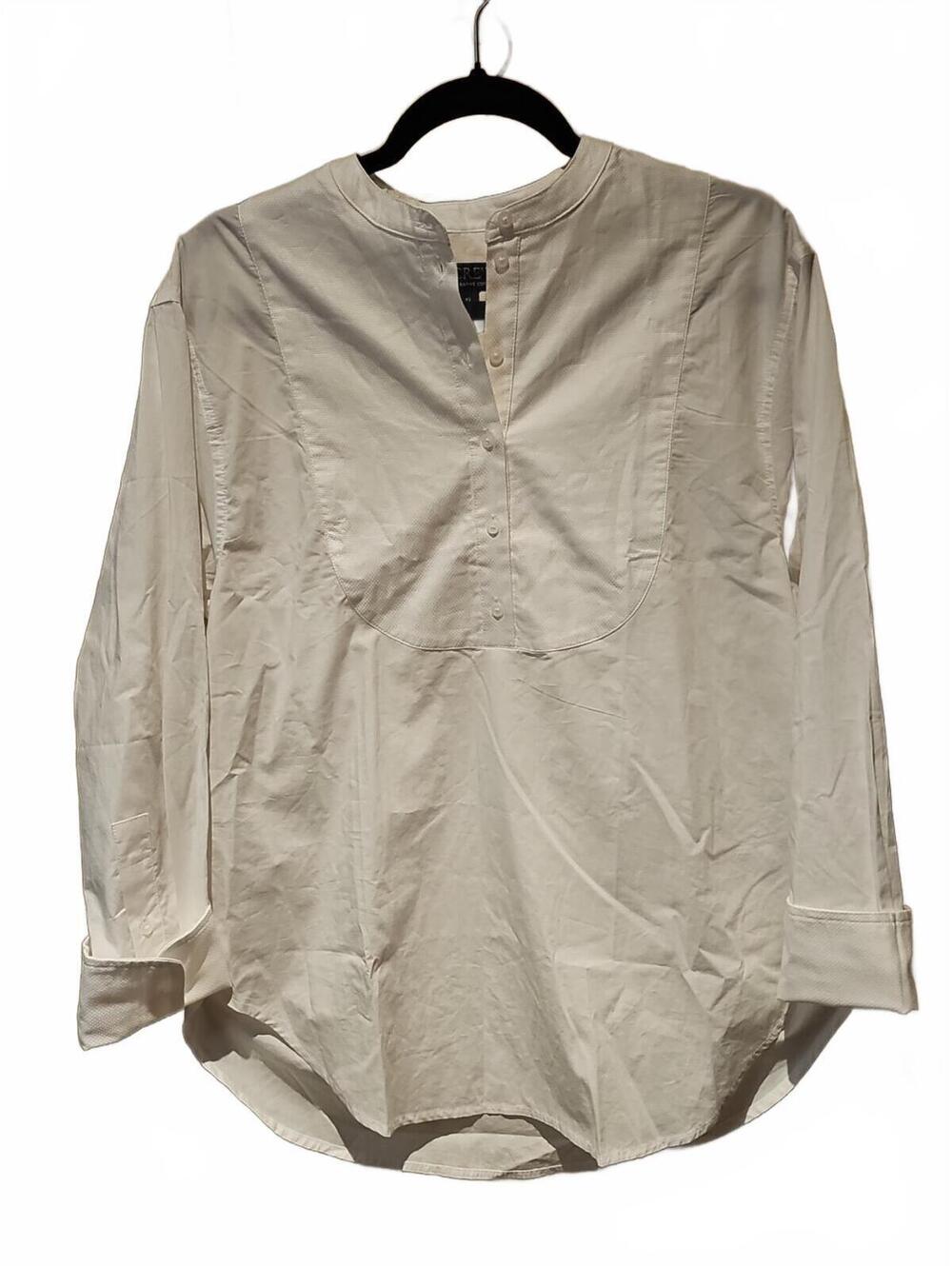 J. CREW White Half Button Down Tunic Blouse Size XS Oversized  100% Cotton